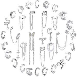 Ear Cuff Earrings Set for Women Adjustable Fake Earring Cuffs Non Piercing Earri